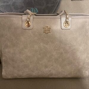 Xtra large Caroline Hill bag. Snake print with gold overlay. Beautiful bag.